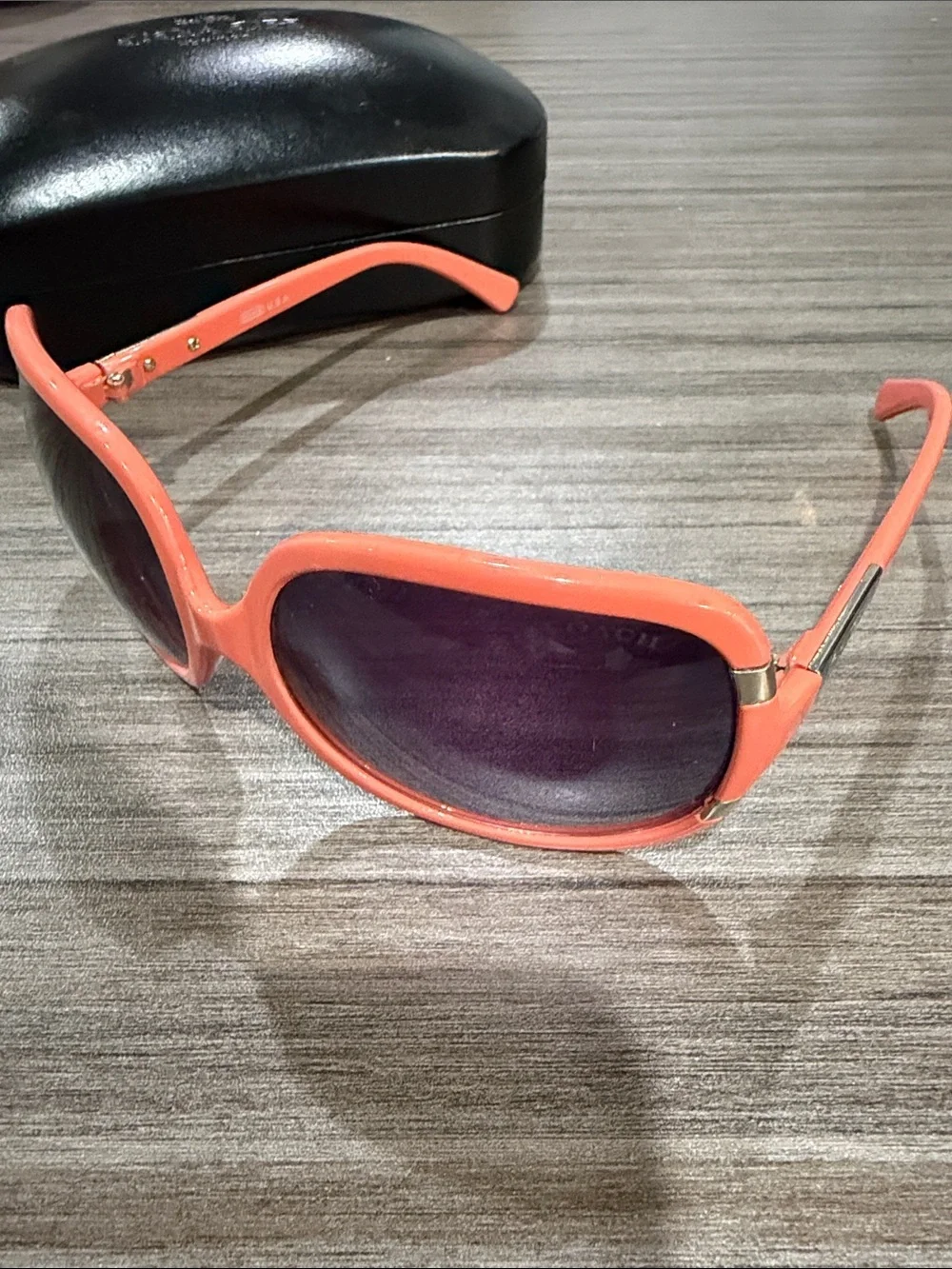 Vintage Coach Coral/Pink Oversized Women's Sunglasses